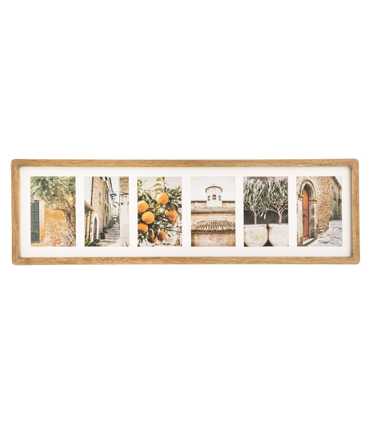 Pêle-mêle Multivues 6 photos  en Bois de Manguier 70 x 21 cm