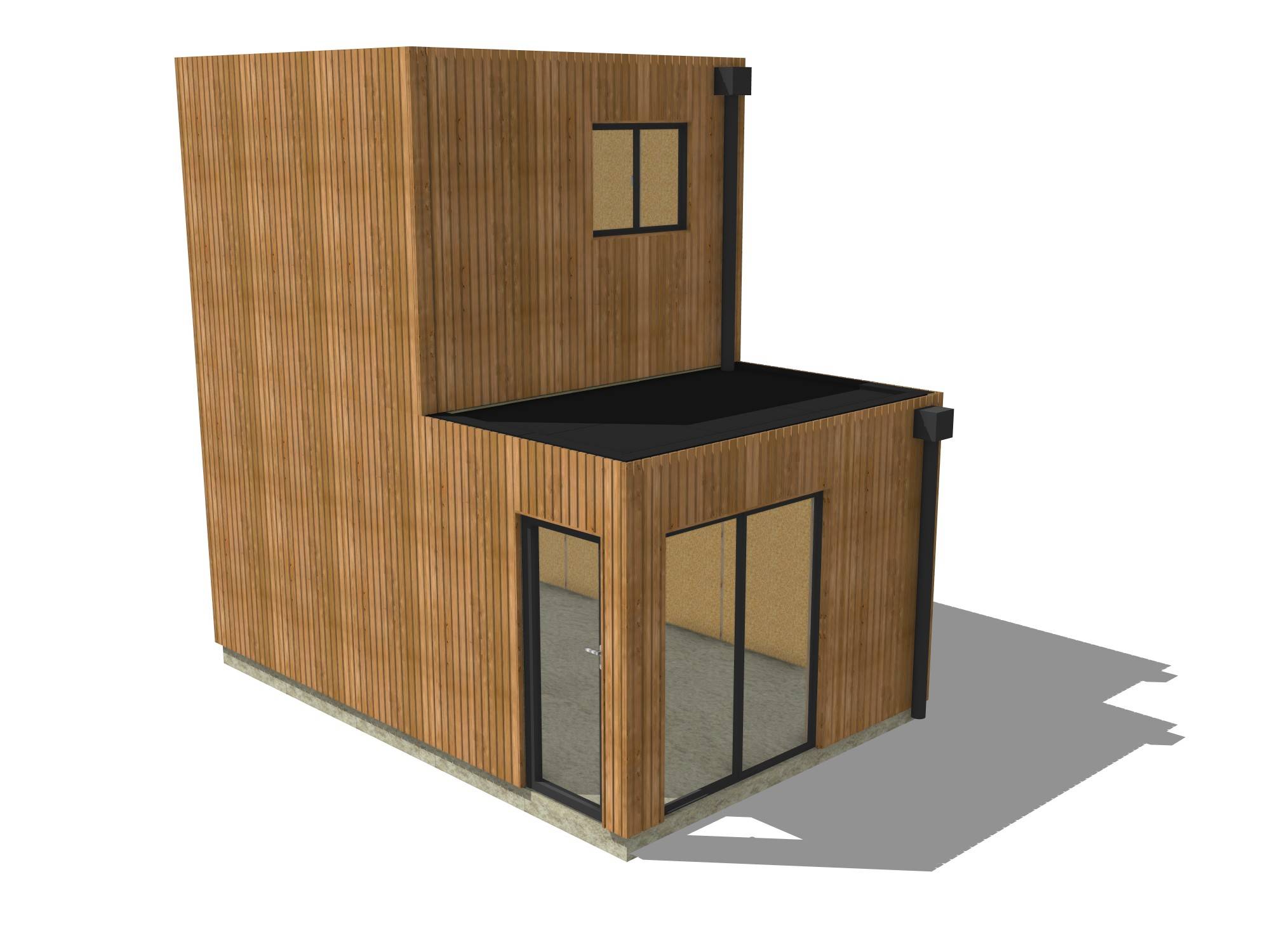 Studio de jardin 4 saisons en bois 5,5 x 3,5 x 2,7 m / isolation RE2020 avec mezzanine et terrasse / menuiseries alu k-line - Image 2