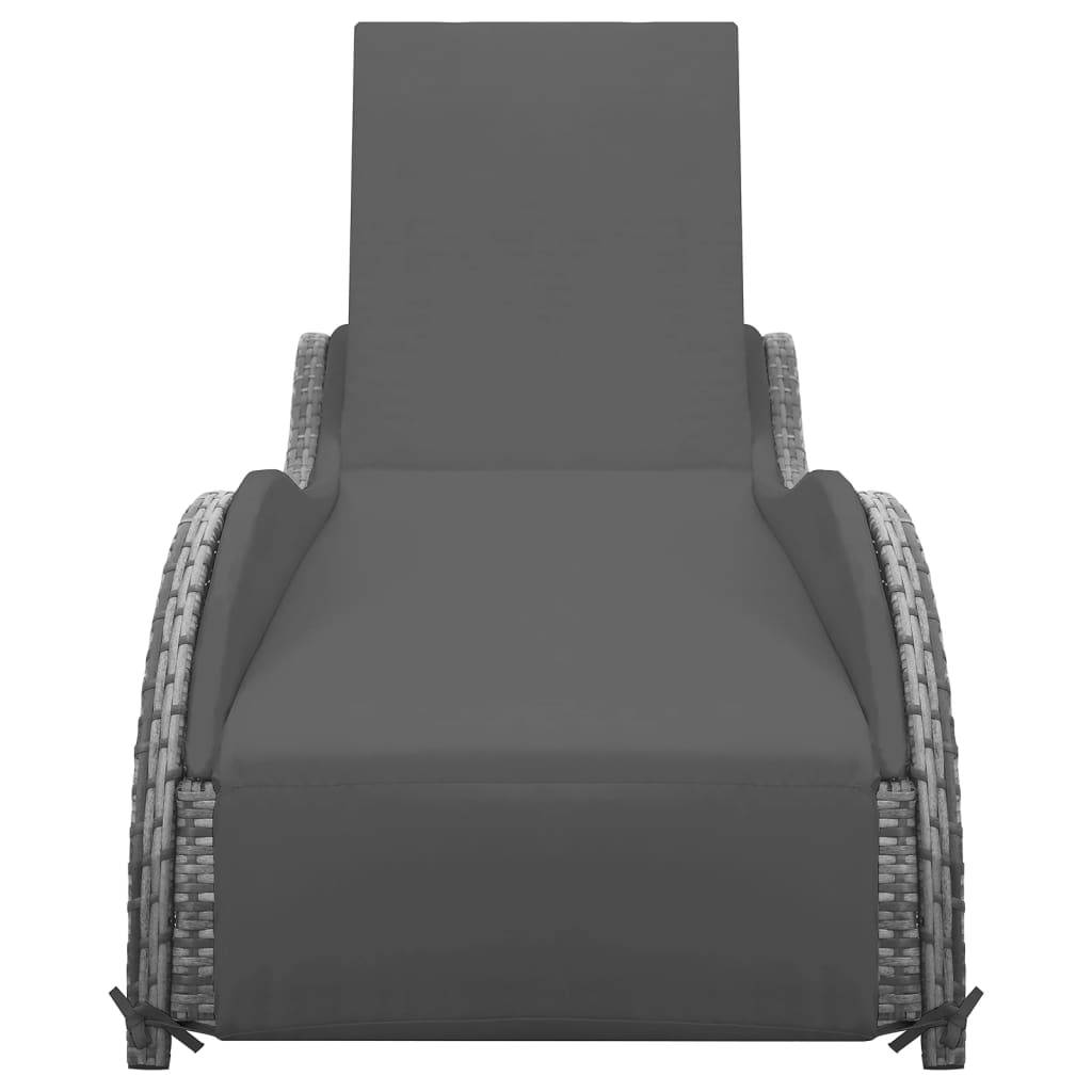 Vidaxl - Chaise longue avec coussin Résine tressée Anthracite vidaXL 49494 - Imagen 7