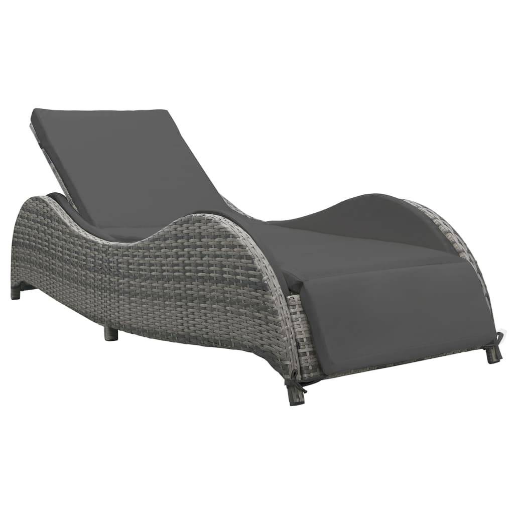 Vidaxl - Chaise longue avec coussin Résine tressée Anthracite vidaXL 49494 - Imagen 1