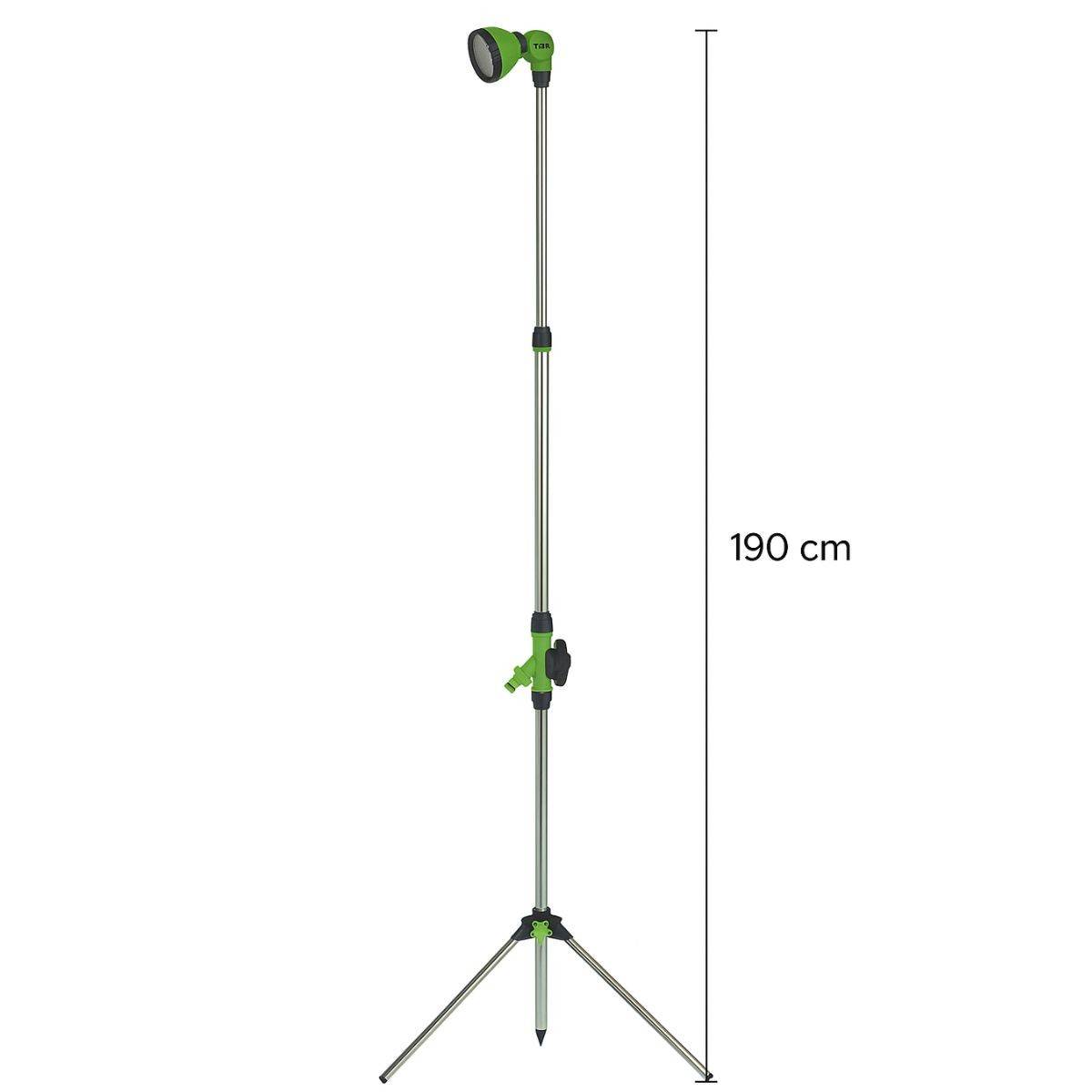 Douche Extérieure avec trépied 1,90m - Douche de Camping Portable Pommeau pivotant, Raccord Tuyau Arrosage Ø16 mm IRIS GARDEN - Imagen 5