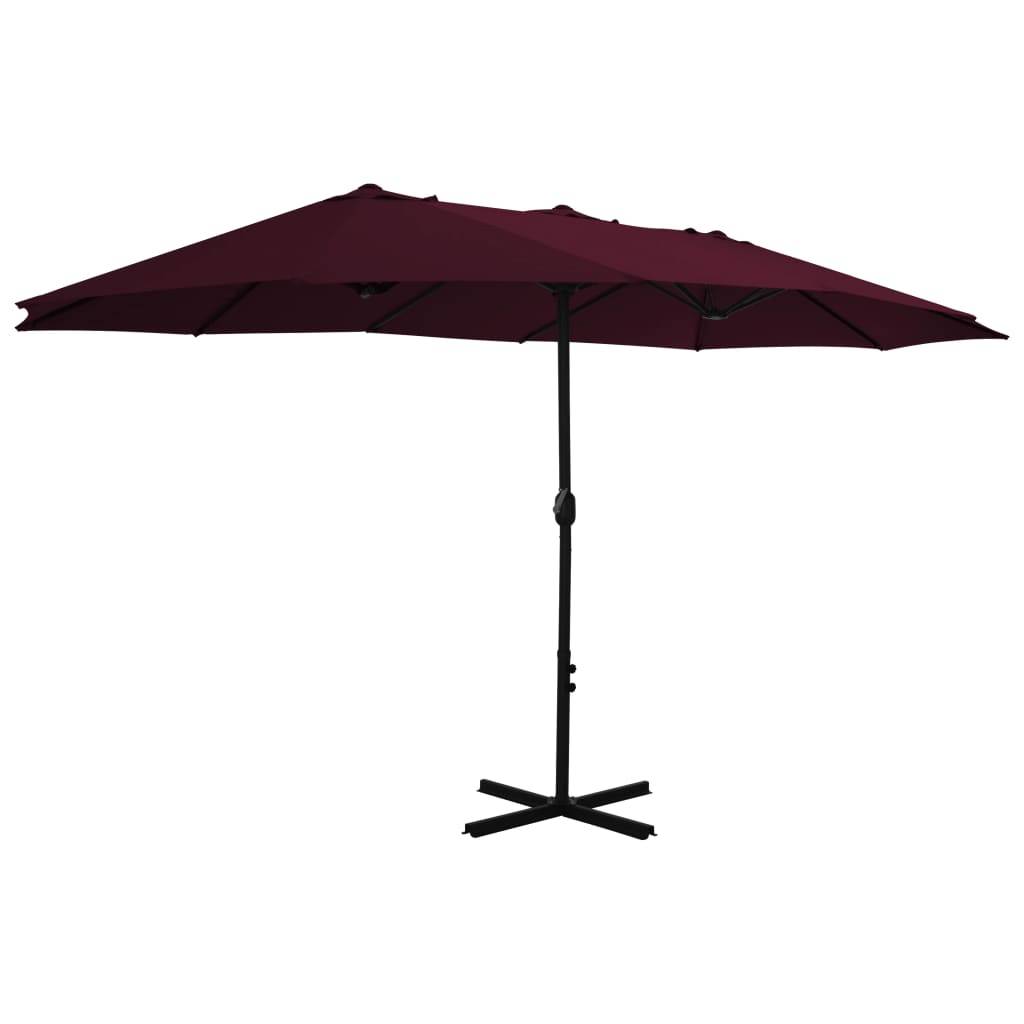 Vidaxl - Parasol d'extérieur avec mât en aluminium rouge bordeaux vidaXL 44871 - Imagen 2