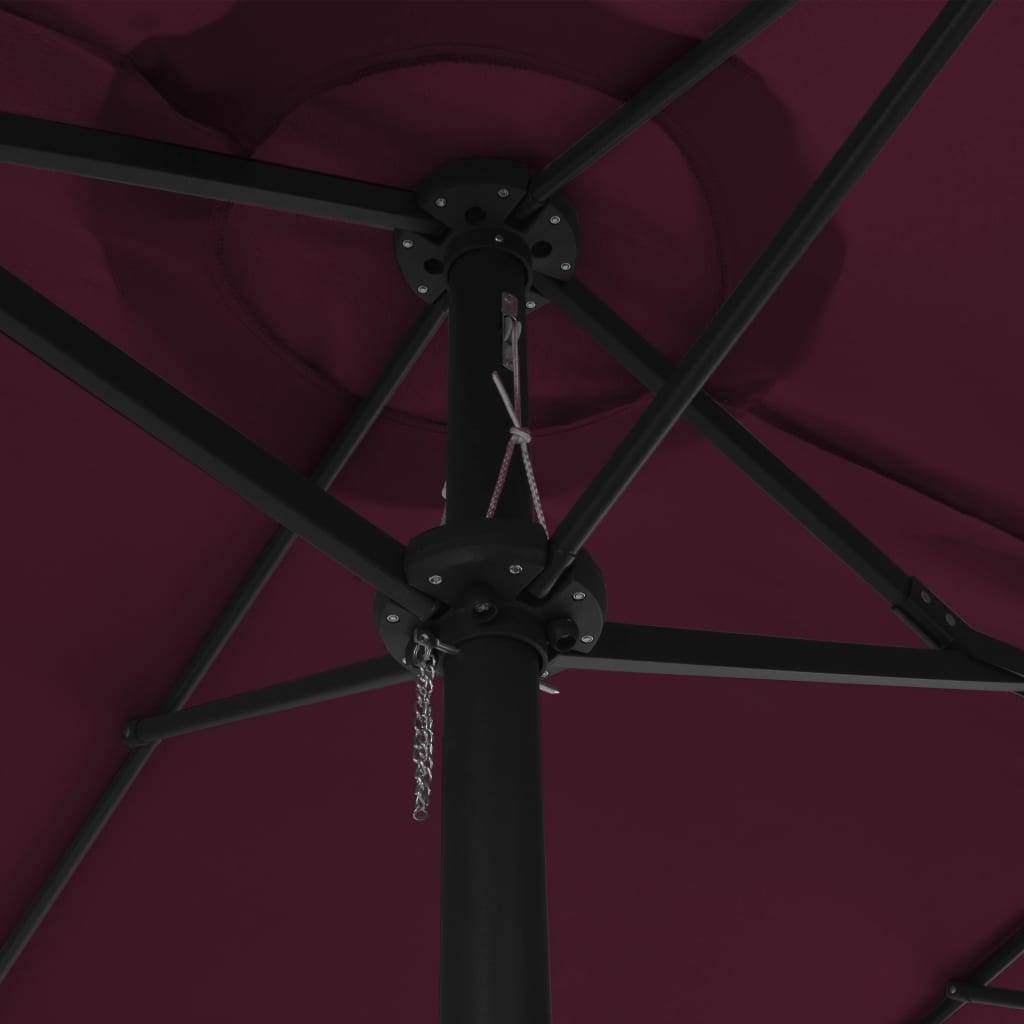 Vidaxl - Parasol d'extérieur avec mât en aluminium rouge bordeaux vidaXL 44871 - Imagen 4