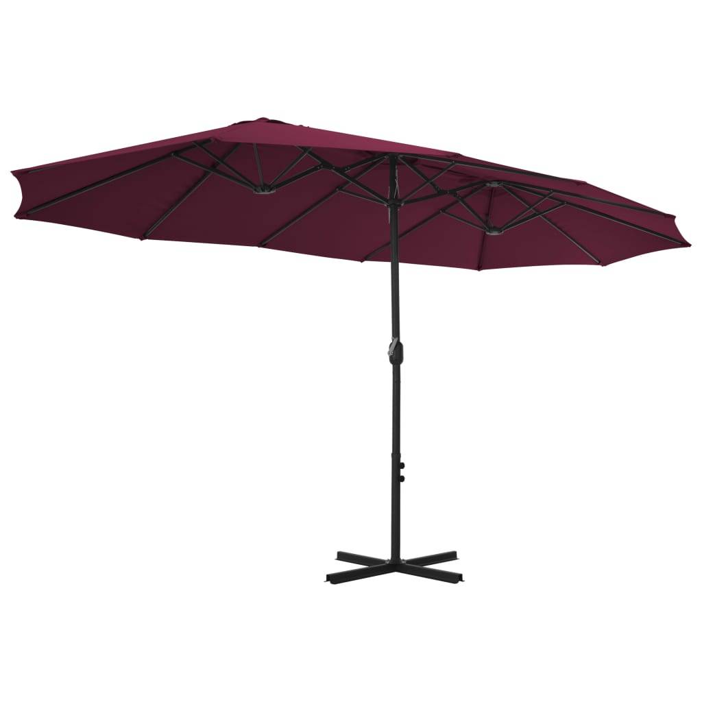 Vidaxl - Parasol d'extérieur avec mât en aluminium rouge bordeaux vidaXL 44871 - Imagen 5