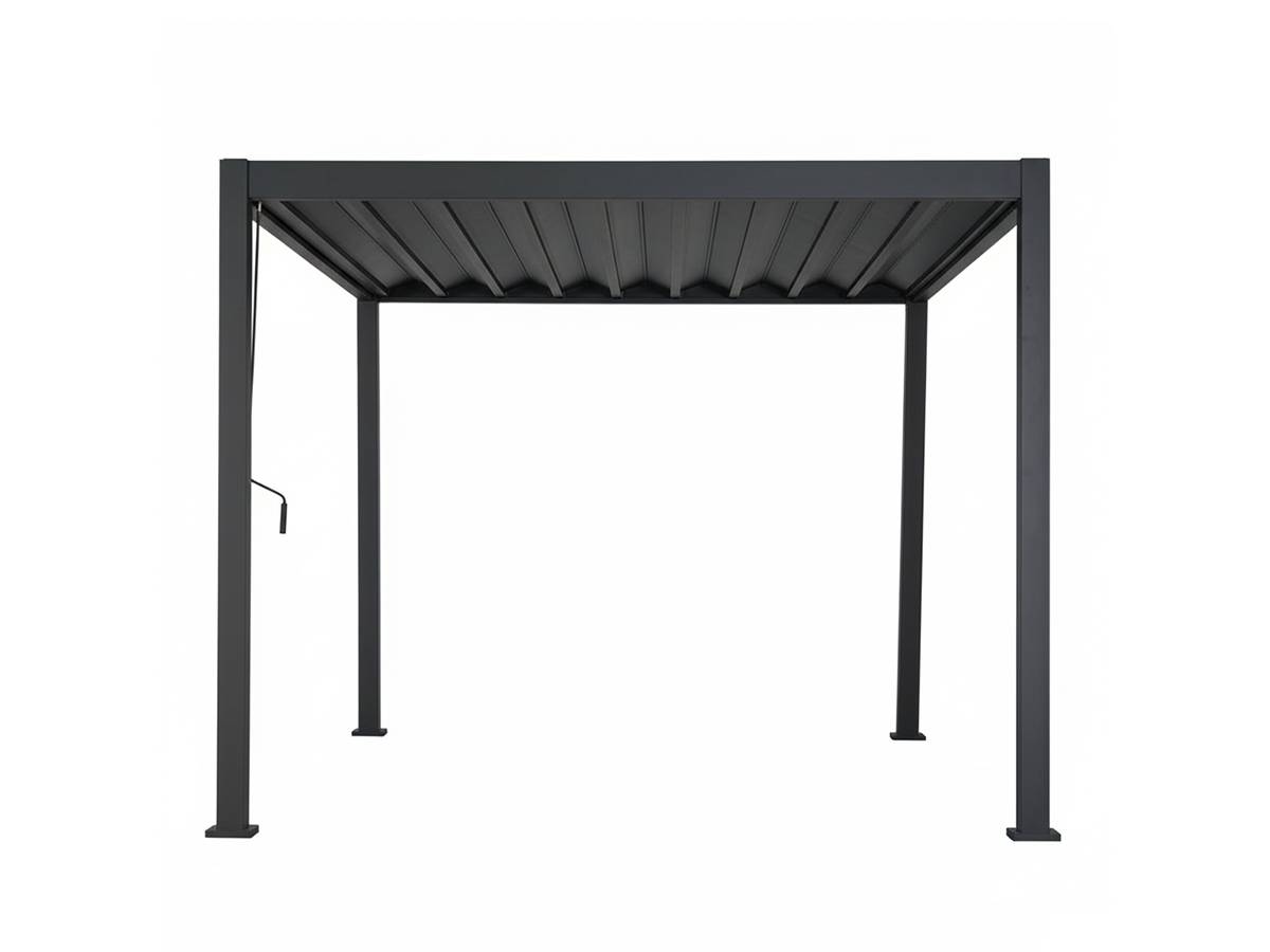 Hesperide - Pergola bioclimatique autoportante Evora 4x3m gris graphite Hespéride - Image 7