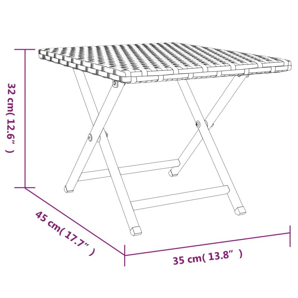 Table pliable résine tressée grise 45 x 35 x 32 cm - PANGIVO - Image 7