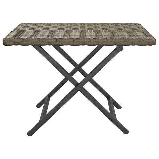 Table pliable résine tressée grise 45 x 35 x 32 cm - PANGIVO - Image 3