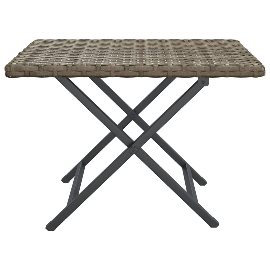 Table pliable résine tressée grise 45 x 35 x 32 cm - PANGIVO - Image 3