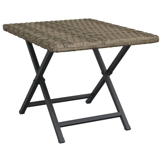 Table pliable résine tressée grise 45 x 35 x 32 cm - PANGIVO - Image 2
