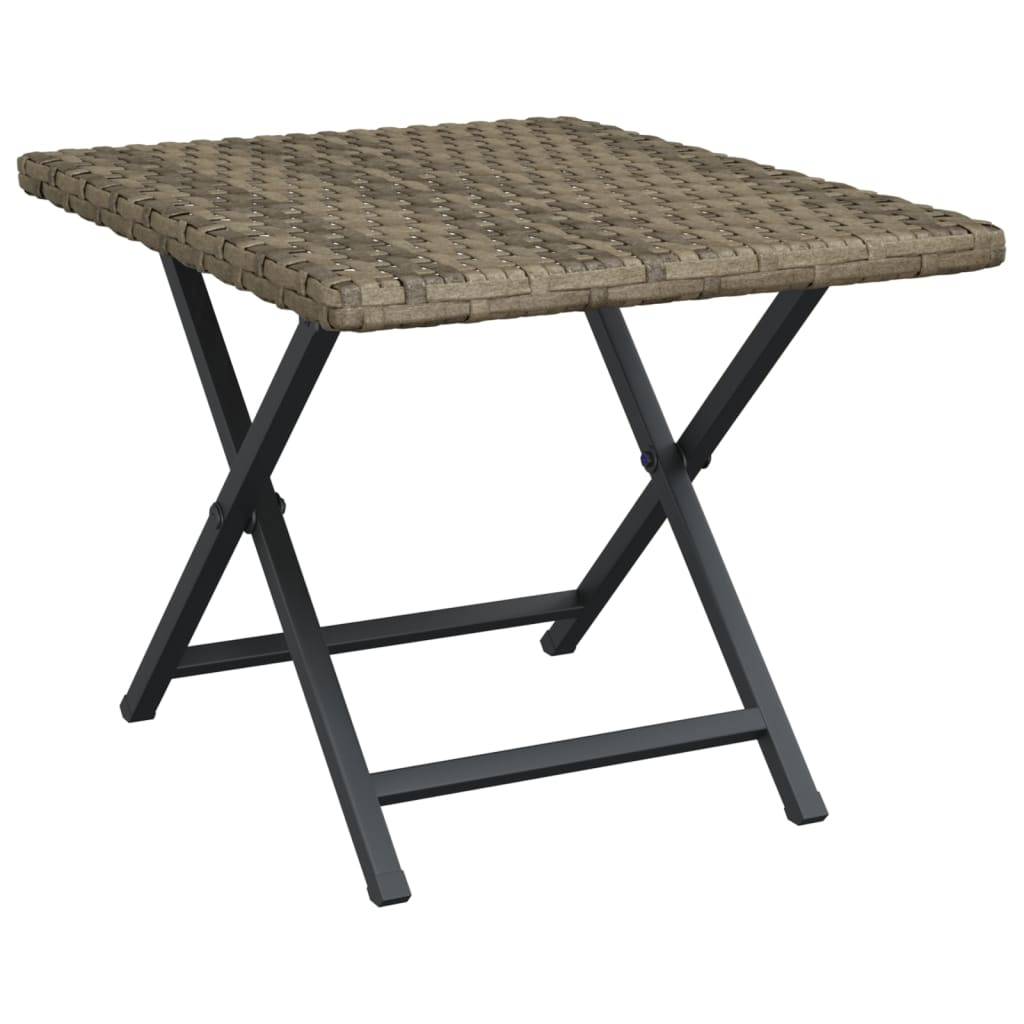 Table pliable résine tressée grise 45 x 35 x 32 cm - PANGIVO - Image 2