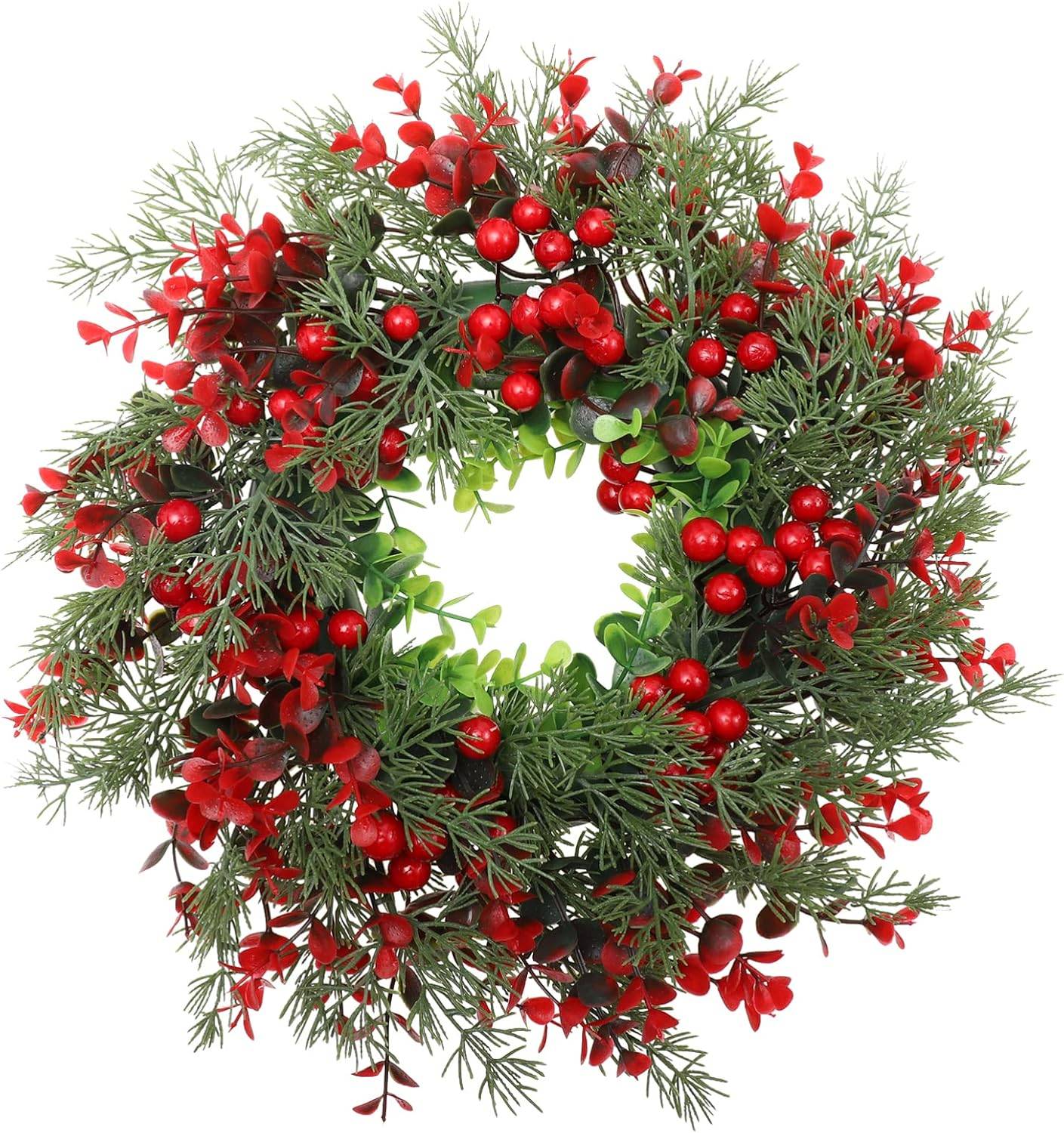 Wzzjkit Couronne d'Hiver Artificielle Couronne de Noël Suspendue Adaptée pour Porte d'Entrée Cheminée Rampe d'Escalier Décoration de Fête de Noël