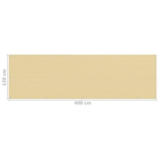 Écran de balcon PEHD beige 400 x 120 cm - PANGIVO - Image 5