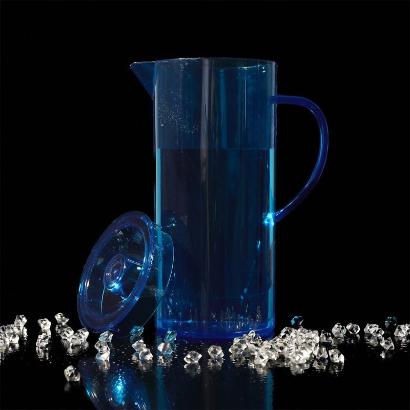 Lot de 4 Carafes Plastique 1,1 L avec Couvercle - Violet Rouge Bleu Jaune - Image 6