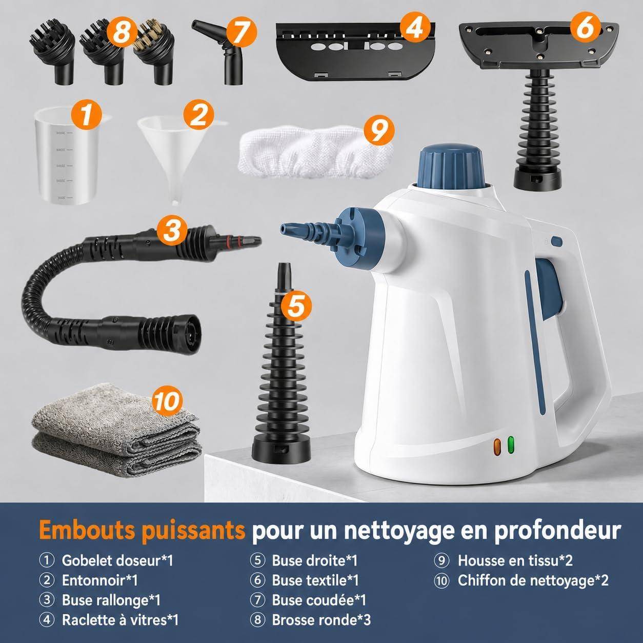 Sans Marque - Nettoyeur vapeur 1500 W, balai vapeur 2 en 1 Traumheim - Image 2