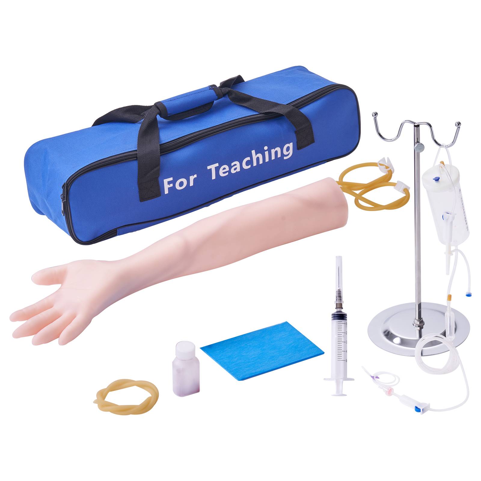 VEVOR Bras entraînement perfusion IV, PVC, haute simulation. Sac transport, pour étudiants, infirmières. - Image 1