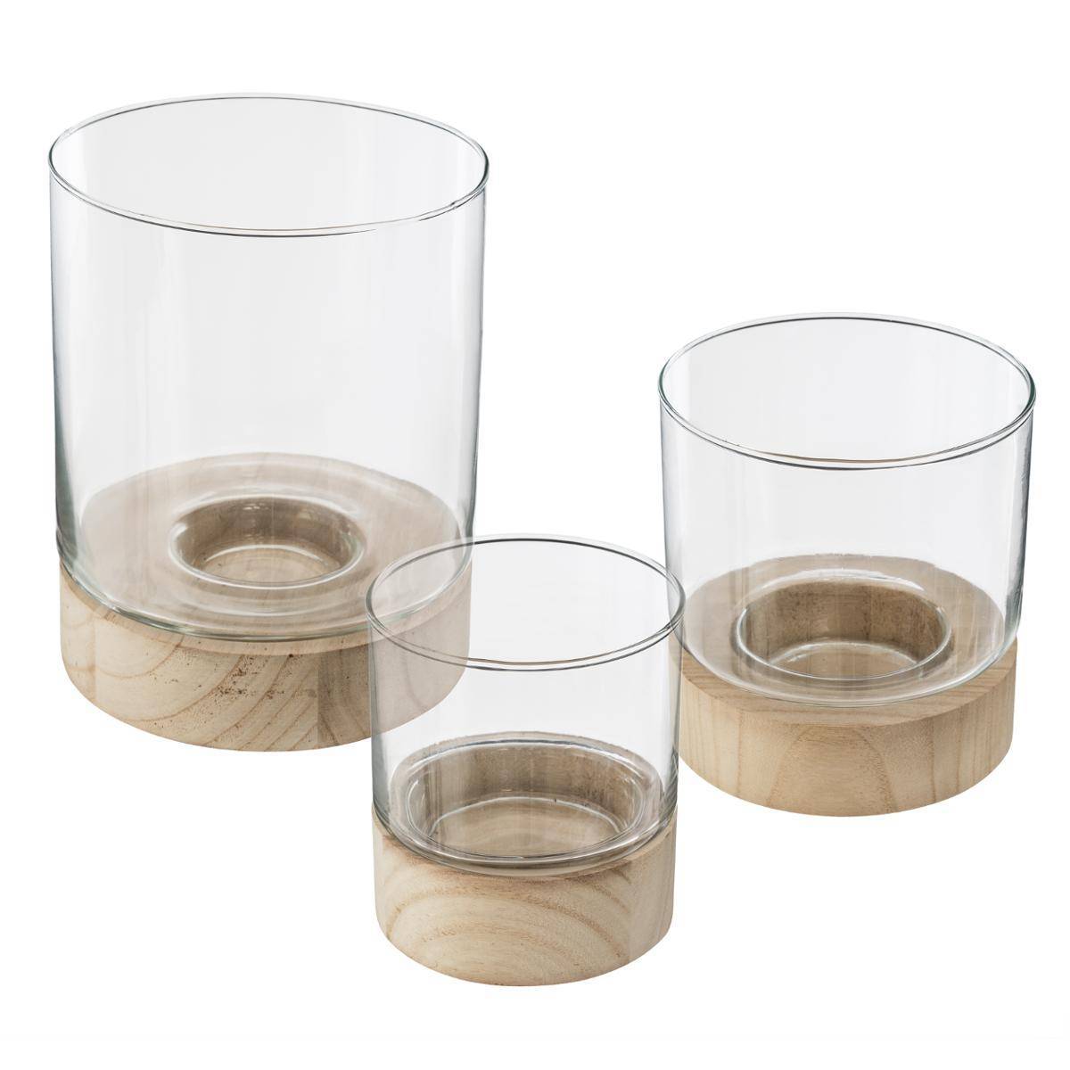 Atmosphera - Set de 3 photophores "Eté" verre D10/13/16cm - Atmosphera Créateur d'intérieur - Imagen 1