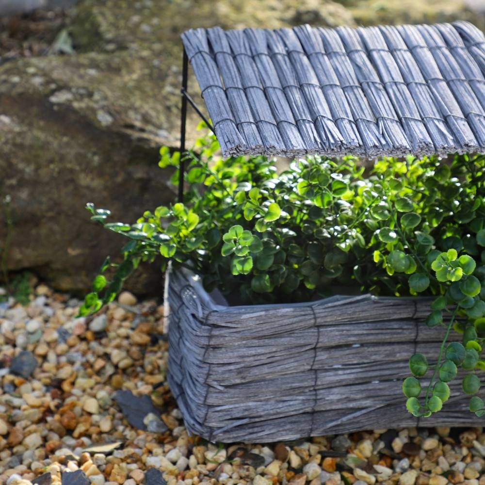 Maisonette coupe rectangle en osier gris 28 x 15 x 30 cm Chemin de campagne - Image 4