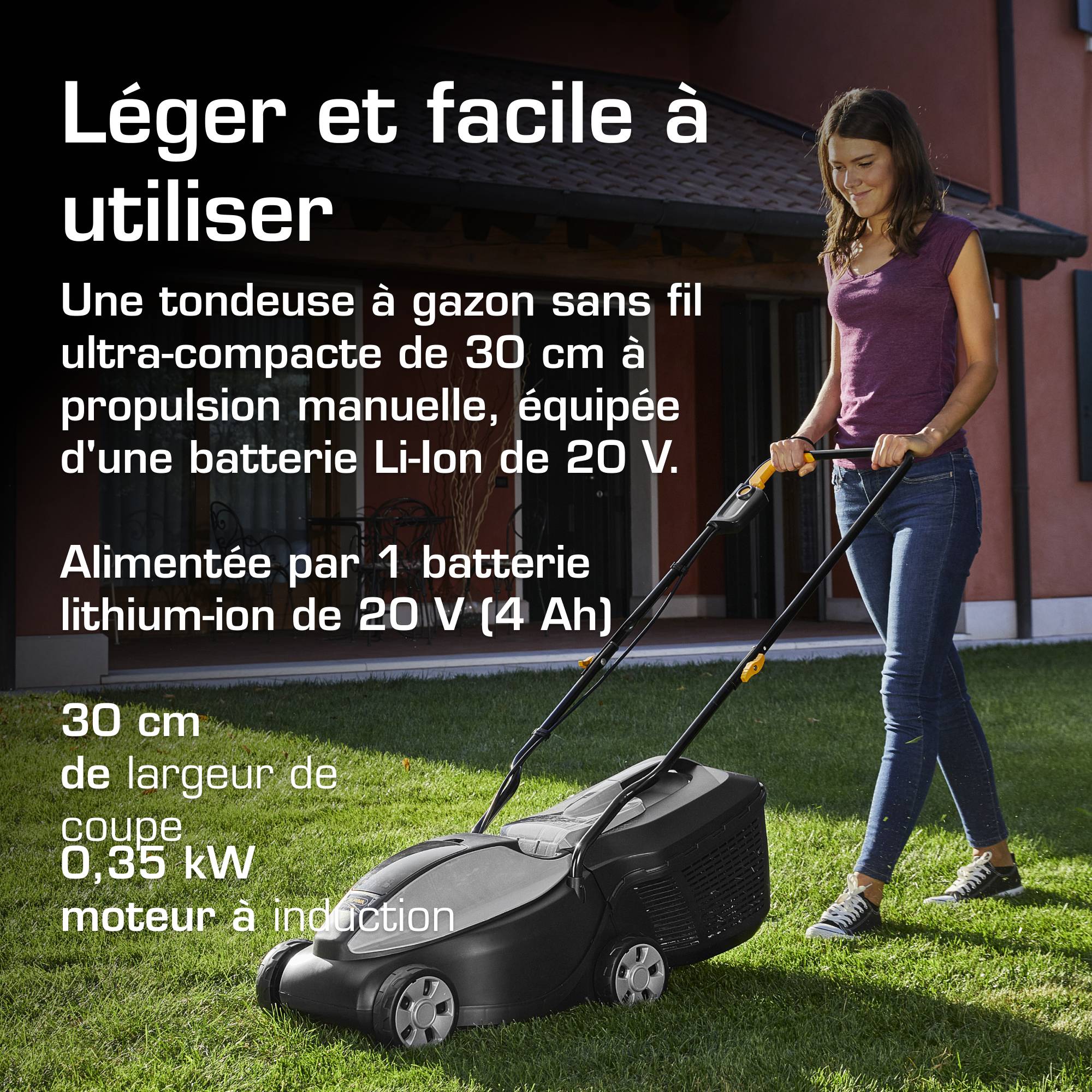 Alpina - Tondeuse sans fil AL1 3020 Li Kit, 30cm, batterie 20V (4Ah) et chargeur - Alpina - Imagen 2