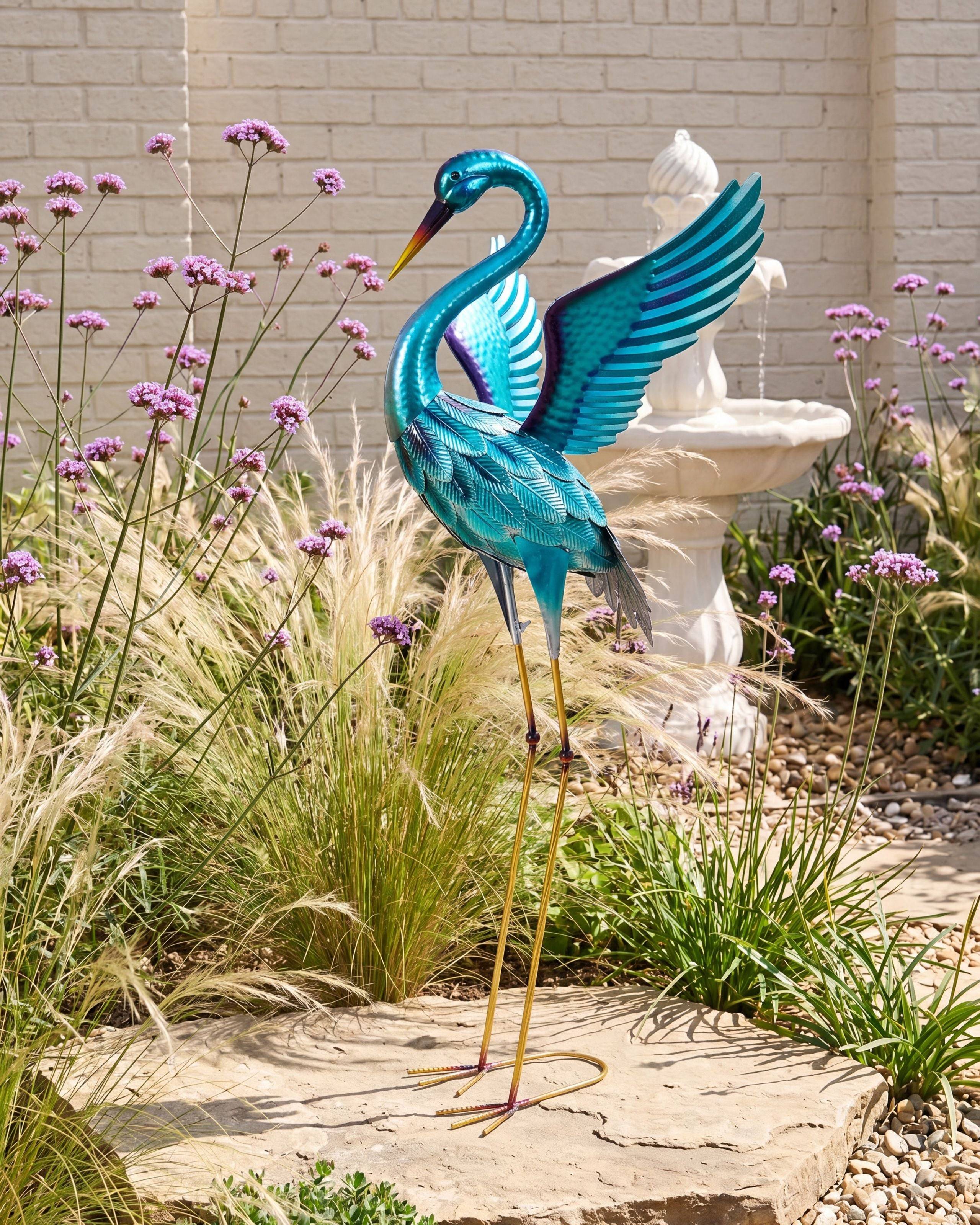 Beliani - Statue de jardin Métal Bleu MASBATE - 35x45x120- Beliani - Image 1