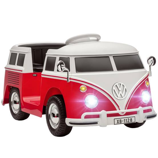 Auto électrique pour enfants licence Volkswagen T1, MP3, métal et PP, 89x49x41,5 cm, rouge - Image 1