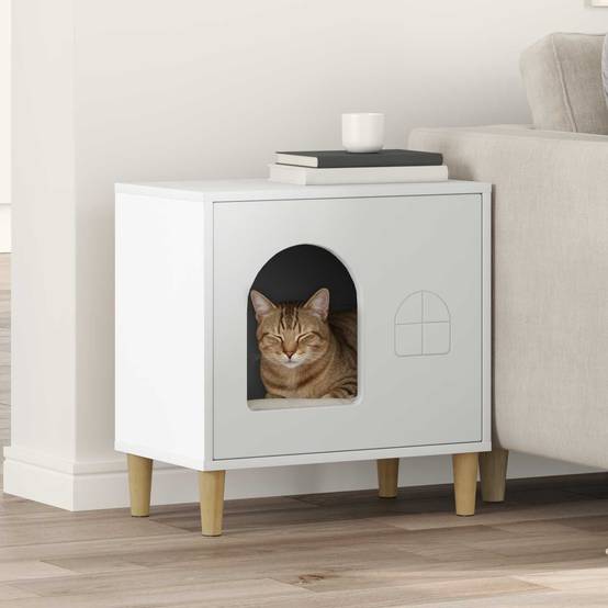 Chatiere bois blanc 51 x 30 x 52 cm - Prolenta premium p337.3 - Image 2