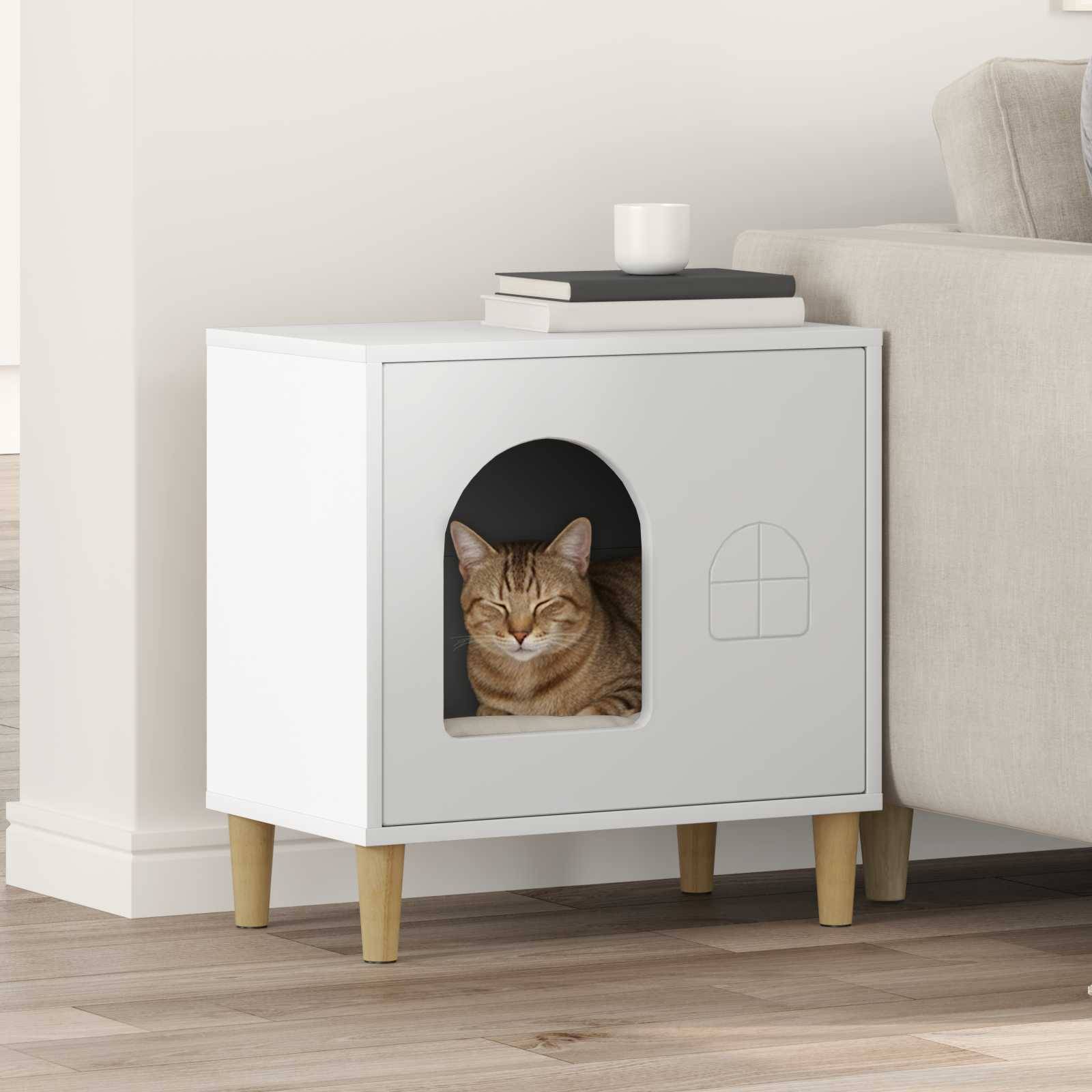 Chatiere bois blanc  51 x 30 x 52 cm  - Prolenta premium p337.3 - Image 2