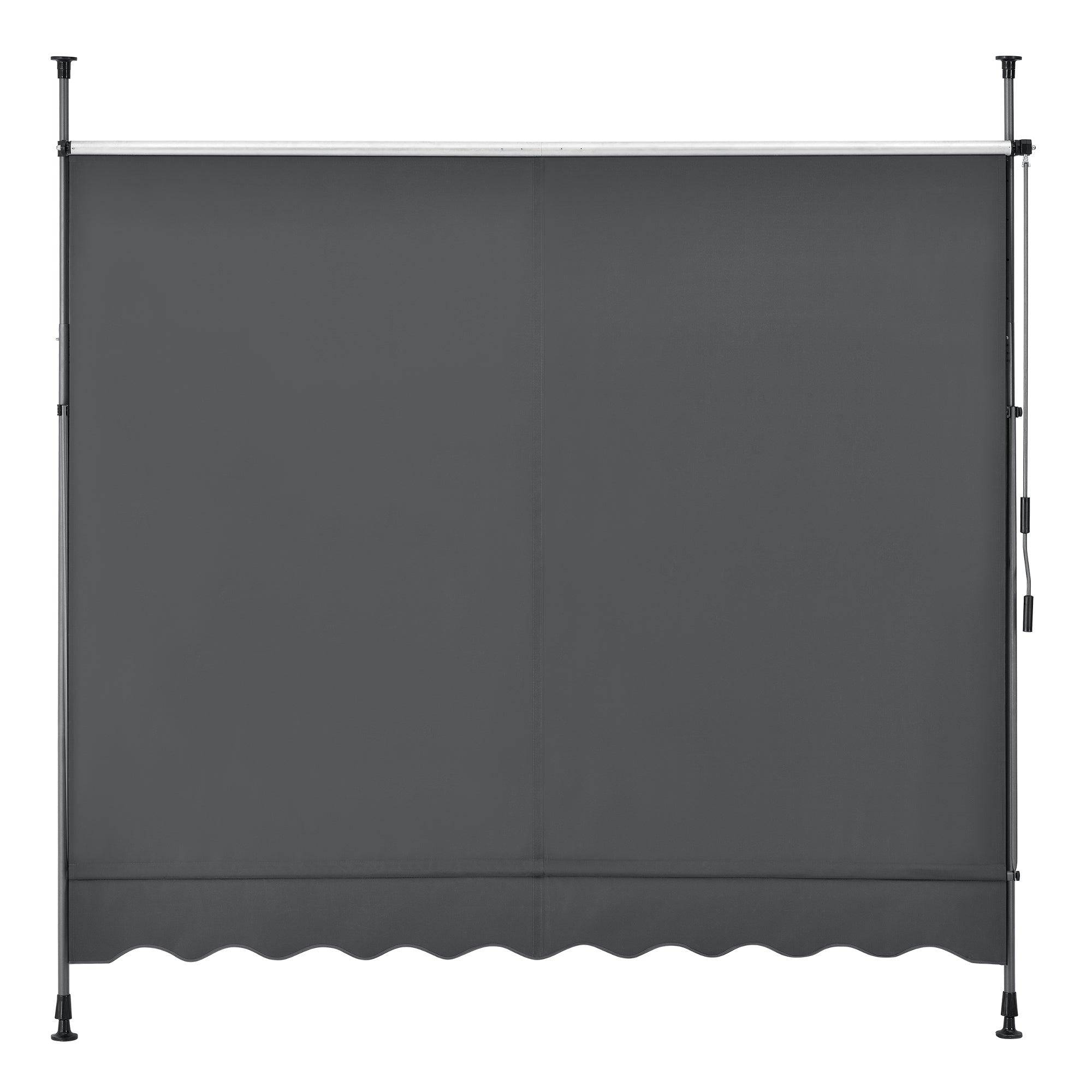 Helloshop26 - Brise-soleil prise-soleil métal et polyester hauteur variable gris 300 x 120 x 200-300 cm - Imagen 3