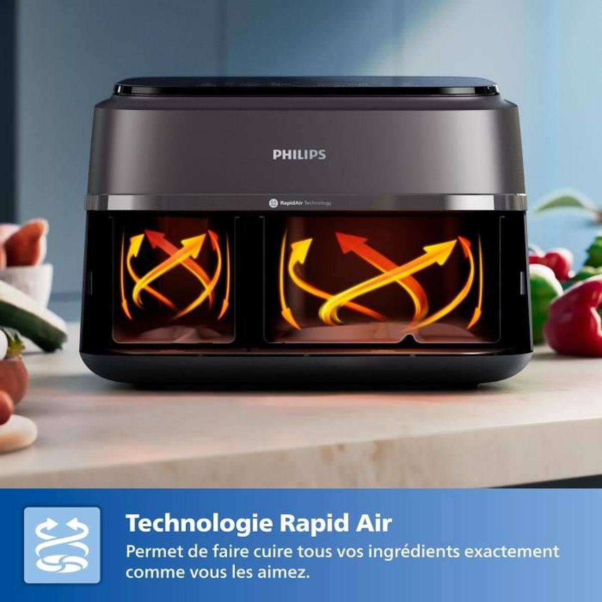 Philips - Friteuse sans huile 9l 2750w noir NA351.00 Philips - Image 4