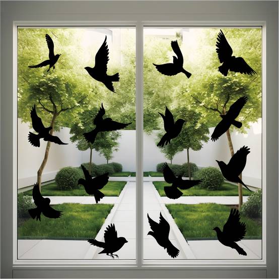 4 Silhouettes d'Oiseaux Noires- IntiMeg - Image 2