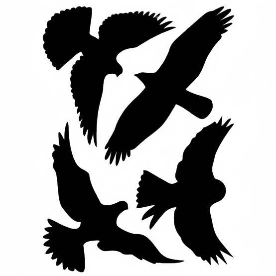 4 Silhouettes d'Oiseaux Noires- IntiMeg - Image 1