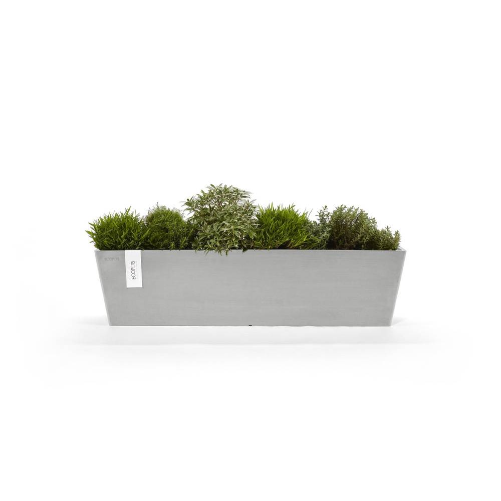 Ecopots - Pot Rectangulaire Bruges 80 Blanc Gris - 80 x 20 x H. 20 cm - 25 L ECOPOTS - Imagen 2