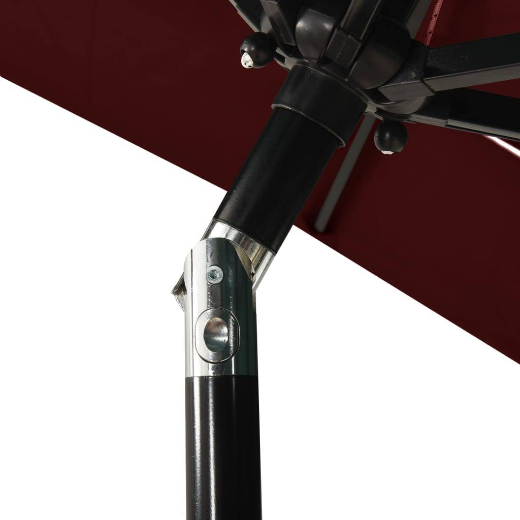 Helloshop26 - Parasol à 3 niveau x avec mât en aluminium 2 x 2 m bordeaux - Imagen 5