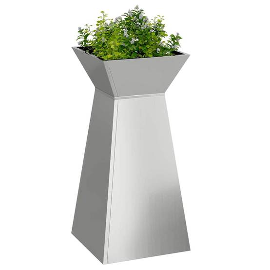 Jardinière | Pot de fleurs | Cache-pot | Bac à fleurs à pilier Argent 35 x 35 x 73 cm - Image 3