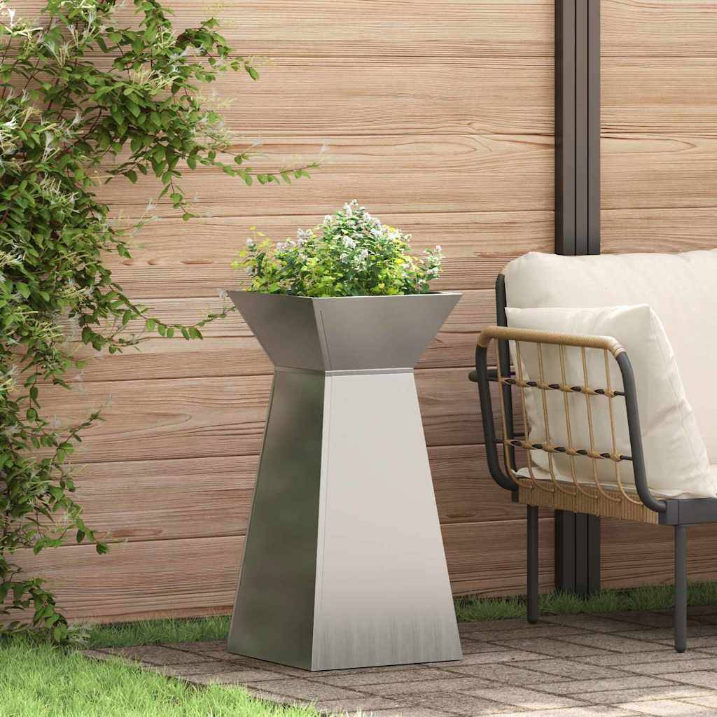 Jardinière | Pot de fleurs | Cache-pot | Bac à fleurs à pilier Argent 35 x 35 x 73 cm - Image 2