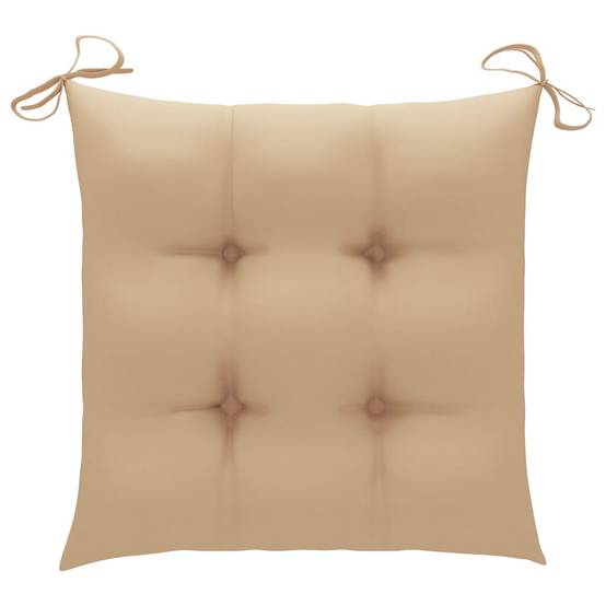 Chaises de jardin empilables teck naturel et beige 60 x 57.5 x 90 cm - PANGIVO - Image 8