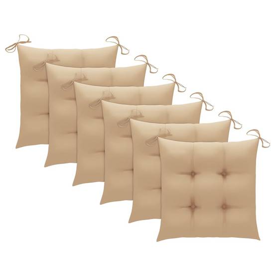 Chaises de jardin empilables teck naturel et beige 60 x 57.5 x 90 cm - PANGIVO - Image 7