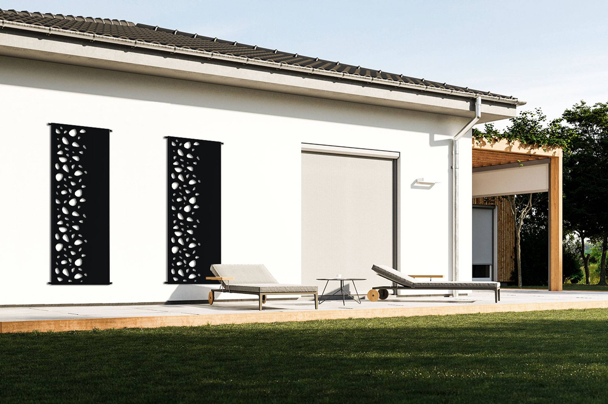 Casanoov Lot de 2 panneaux décoratifs SUNNY Noir H.160  cm motifs côté gauche - Image 7