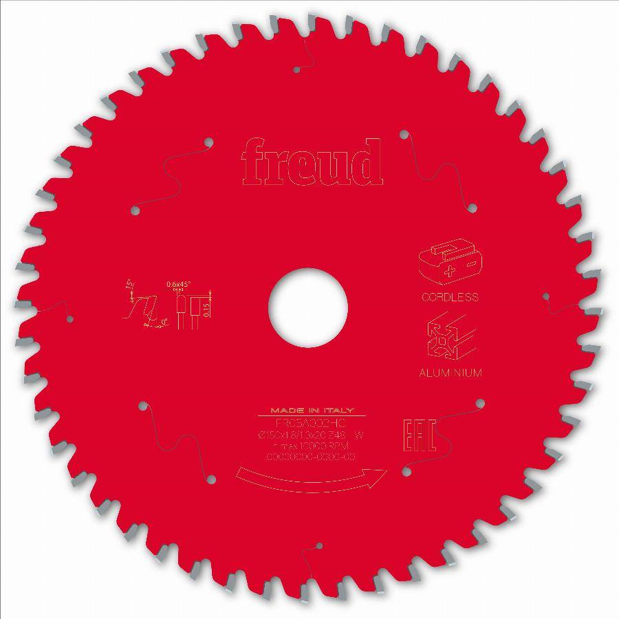 Lame pour scie circulaire portative sans fil FREUD - Ø150 1,8/1,3 AL20 Z48 TP 0° - F03FS10084 -FR05A002HC - Imagen 1