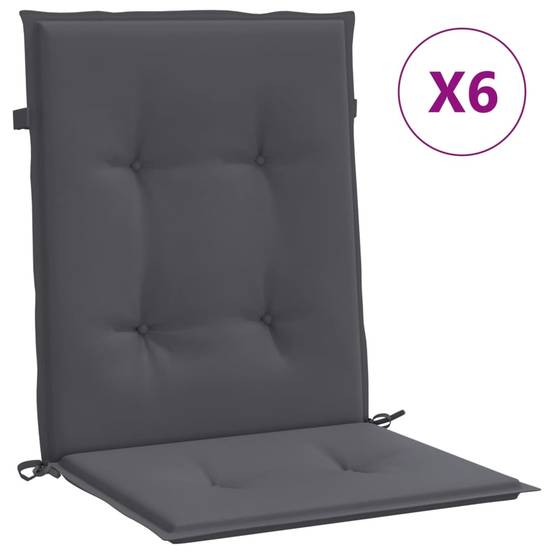 Coussins de chaise à dossier bas polyester anthracite 100 x 50 x 3 cm - PANGIVO - Image 2