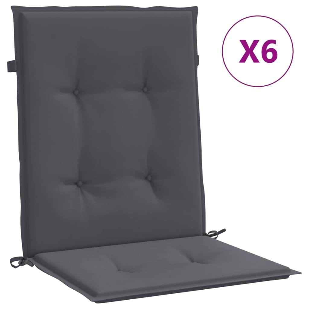 Coussins de chaise à dossier bas polyester anthracite 100 x 50 x 3 cm - PANGIVO - Image 2