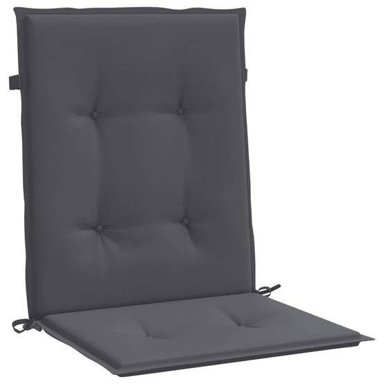 Coussins de chaise à dossier bas polyester anthracite 100 x 50 x 3 cm - PANGIVO - Image 5