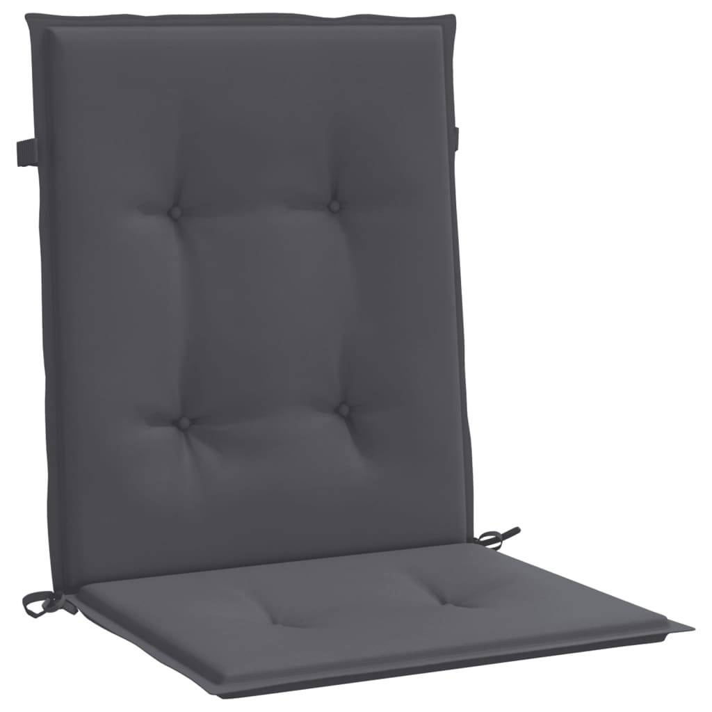 Coussins de chaise à dossier bas polyester anthracite 100 x 50 x 3 cm - PANGIVO - Image 5