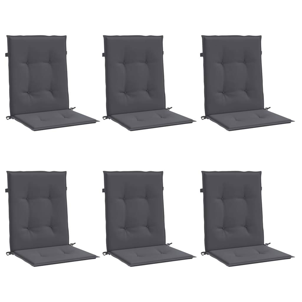 Coussins de chaise à dossier bas polyester anthracite 100 x 50 x 3 cm - PANGIVO - Image 3