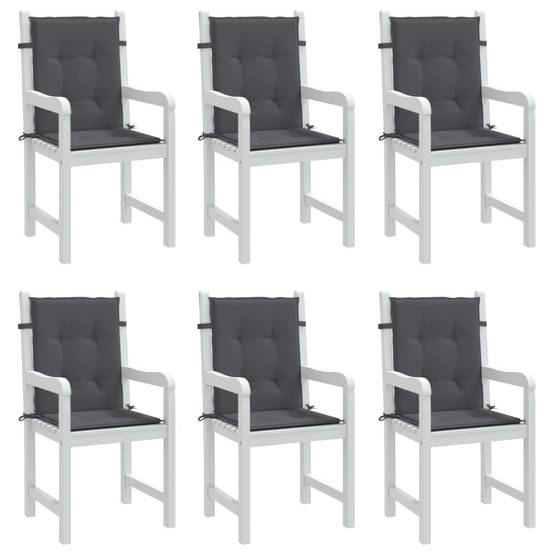 Coussins de chaise à dossier bas polyester anthracite 100 x 50 x 3 cm - PANGIVO - Image 4