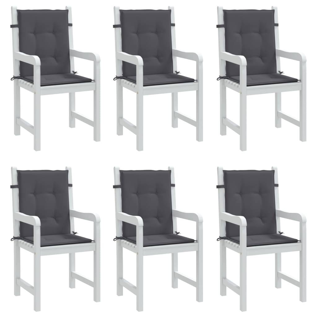 Coussins de chaise à dossier bas polyester anthracite 100 x 50 x 3 cm - PANGIVO - Image 4