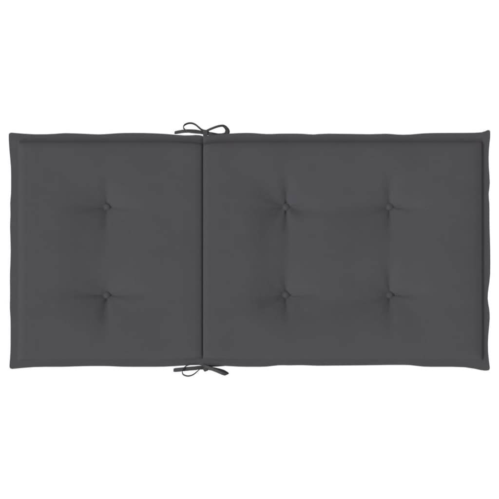 Coussins de chaise à dossier bas polyester anthracite 100 x 50 x 3 cm - PANGIVO - Image 7