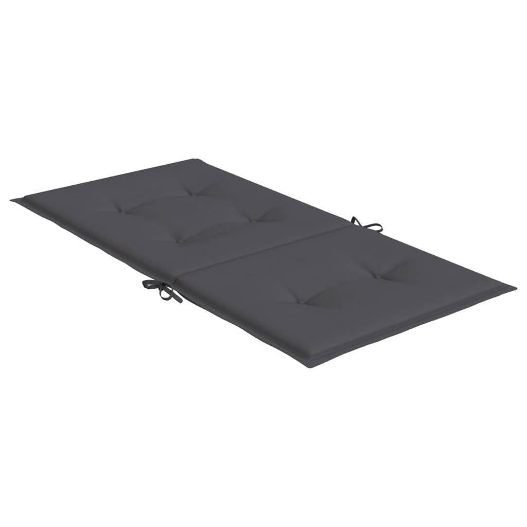 Coussins de chaise à dossier bas polyester anthracite 100 x 50 x 3 cm - PANGIVO - Image 6