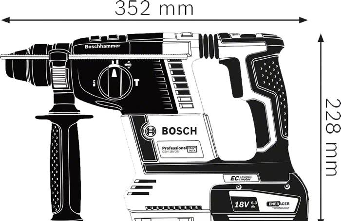 Bosch - Perforateur SDS+ GBH 18V-26 Solo (machine seule) | 0611909000 - Bosch - Image 3