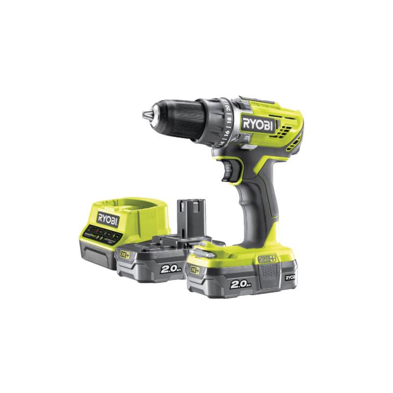Ryobi - Perceuse-visseuse RYOBI - R18DD3-220S - 18V One+ - 2 batteries 2.0Ah - chargeur rapide - Image 1