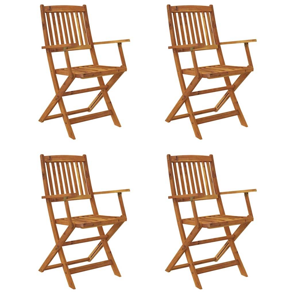 Vidaxl - Ensemble à manger d'extérieur pliable 5pcs Bois d'acacia solide vidaXL 44056 - Imagen 9